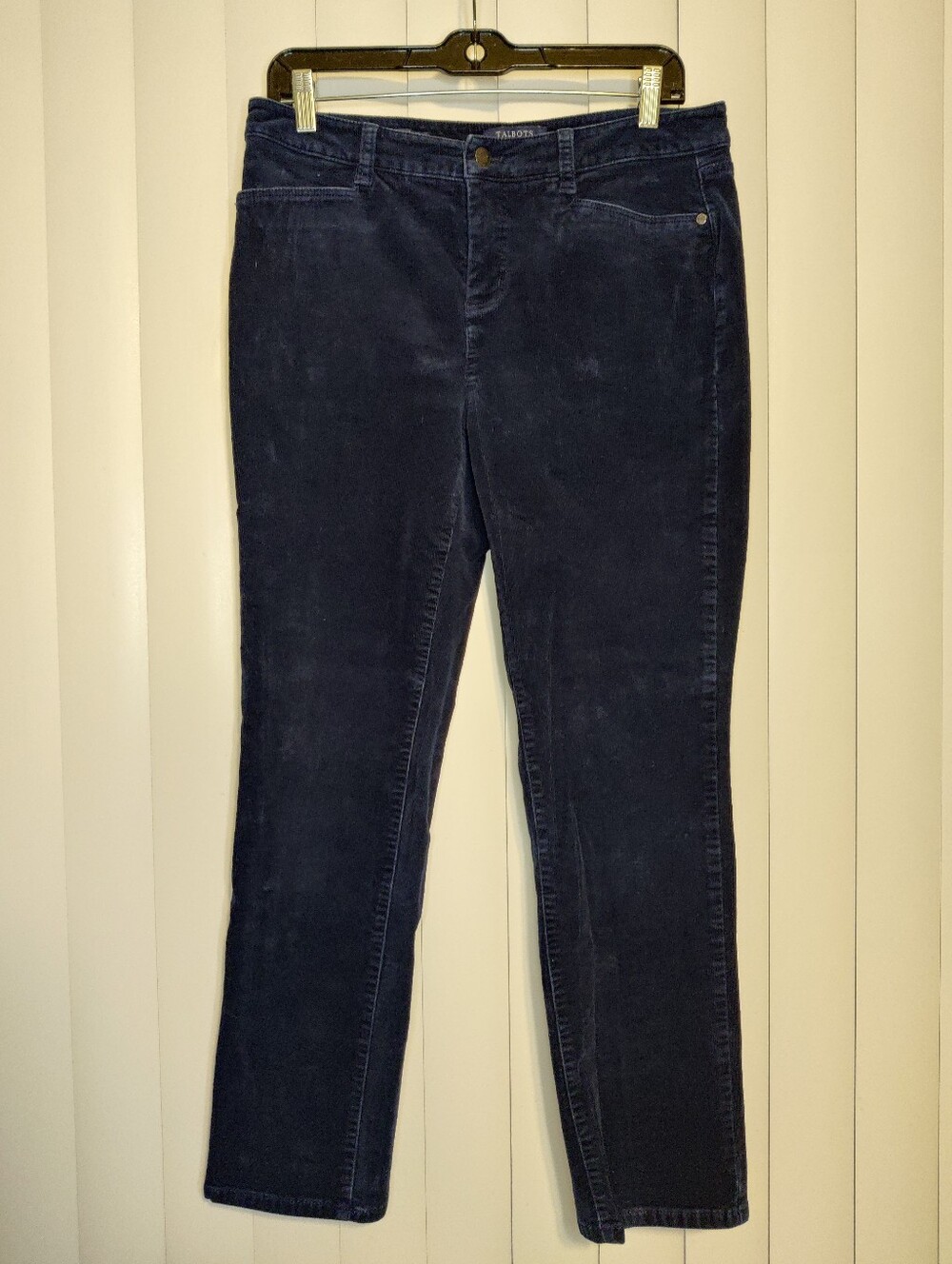 Talbots Straight Leg Corduroy Jeans in Dark Navy Blue